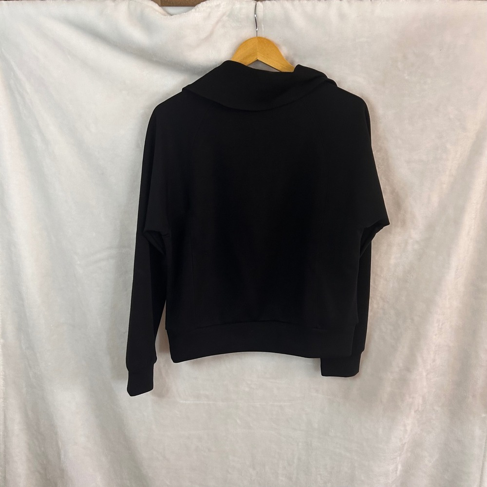 NWT Anrabess Womens Quarter Zip Sweatshirt Black Scuba Style Small Gorpcore - Picture 3 of 10